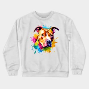 Pitbull Watercolor Crewneck Sweatshirt